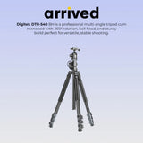 Digitek Tripod DTR 540 BH | Professional 2-in-1 Design | Ball Head Mechanism | 180° Vertical Flip Function | Leg Angle Adjustment Button
