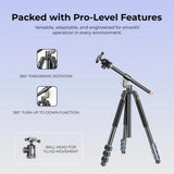 Digitek Tripod DTR 540 BH | Professional 2-in-1 Design | Ball Head Mechanism | 180° Vertical Flip Function | Leg Angle Adjustment Button