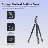 Digitek Tripod DTR 540 BH | Professional 2-in-1 Design | Ball Head Mechanism | 180° Vertical Flip Function | Leg Angle Adjustment Button
