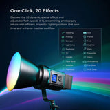 Digitek (DCL 100WBC DC RGB Combo) Light with 18 CM Reflector with AC/DC Support, a Unique Modern Meticulous design for Photographers aesthetic idea. Suitable for all kinds of Professional Photography