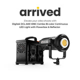Digitek (DCL 600W Combo) Bi Color Continuous LED Light with Power Station & Reflector