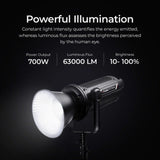 Digitek (DCL 600W Combo) Bi Color Continuous LED Light with Power Station & Reflector