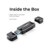 Digitek (DCR 007) USB-A 3.0 & Type C High-Speed Multi-Card Reader DCR-007