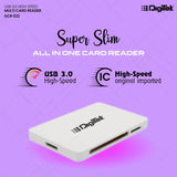 Digitek (DCR 022) USB 3.0 High Speed Card Reader | White | 4 Card slots | Multi Format Card Reader.