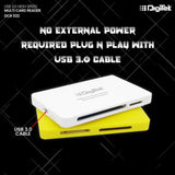 Digitek (DCR 022) USB 3.0 High Speed Card Reader | White | 4 Card slots | Multi Format Card Reader.