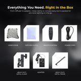 Digitek®(DFFL 4060) 150W Bi-Color Flexible Fabric LED Light with Remote Control, 2700K-6500K±200K, 13500 Lux, RA 95+, 384 LEDs, 120° Beam Angle, Dimmable Video Light with Metal Frame, Diffuser and Honeycomb Grid for Photo & Videography