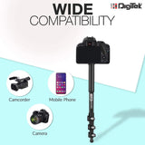 Digitek (DMP 60N) Professional Monopod with 4 Extendable Sections & Dual Mount Thread Adapter (1/4inch and 3/8inch), Load Upto: 5 kgs, Max. Operating Height: 157 cm
