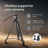 Digitek (DPTR 7080 VD) Platinum Heavy Duty Tripod with Professional Pan Head with Quick Release Plate Maximum Operating Height: 1984 mm, Max Load Upto: 15 kgs