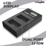 Digitek (DPUC-014 D E17) Platinum Dual Port Li-ion LCD Battery Charger with 2 Nos of 1250mAh Capacity LP E17 Li-ion Battery Combo Pack