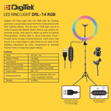 Digitek (DRL-14 RGB) 31cm LED Ring Light for Photo & Video Shoot Live Stream & More