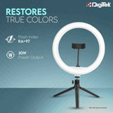 Digitek (DRL 14) Professional 31cm (14") inch LED Ring Light | Dimmable Lighting | for YouTube | Photo-Shoot | Video Shoot | Live Stream | Makeup & Vlogging | Compatible with iPhone/Android, Black