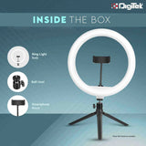 Digitek (DRL 14) Professional 31cm (14") inch LED Ring Light | Dimmable Lighting | for YouTube | Photo-Shoot | Video Shoot | Live Stream | Makeup & Vlogging | Compatible with iPhone/Android, Black