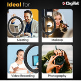Digitek (DRL 15C RGB) LED RGB Ring Light with Stand for YouTube, Photo-Shoot, Video Shoot, Live Stream, Makeup & More, Compatible with iPhone/Android Phones & Camera