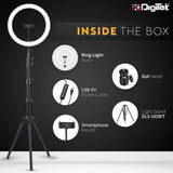 Digitek (DRL 15C RGB) LED RGB Ring Light with Stand for YouTube, Photo-Shoot, Video Shoot, Live Stream, Makeup & More, Compatible with iPhone/Android Phones & Camera