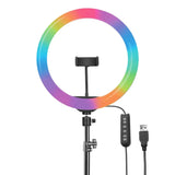 Digitek (DRL 15C RGB) LED RGB Ring Light with Stand for YouTube, Photo-Shoot, Video Shoot, Live Stream, Makeup & More, Compatible with iPhone/Android Phones & Camera