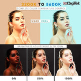 Digitek (DRL 18HC9) Professional 18" inch Ring Light with Stand | 2 Color Modes Dimmable Lighting | for YouTube Photo/Video Shoot Makeup & More | Compatible with iPhone/Android Phone & Camera, Black