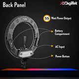 Digitek (DRL 18HC9) Professional 18" inch Ring Light with Stand | 2 Color Modes Dimmable Lighting | for YouTube Photo/Video Shoot Makeup & More | Compatible with iPhone/Android Phone & Camera, Black