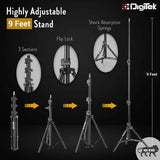 Digitek (DRL 18HC9) Professional 18" inch Ring Light with Stand | 2 Color Modes Dimmable Lighting | for YouTube Photo/Video Shoot Makeup & More | Compatible with iPhone/Android Phone & Camera, Black