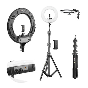 Digitek (DRL 18H C) Professional 46 CM (18" inch) Big LED Ring Light with Stand, 2 color modes Dimmable Lighting