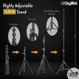Digitek (DRL 18H C) Professional 46 CM (18" inch) Big LED Ring Light with Stand, 2 color modes Dimmable Lighting