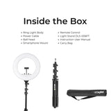 Digitek (DRL 18RT C6) Professional 46cm LED Ring Light with Remote & 158cm Light Stand, Runs on AC Power with No Shadow apertures, Ideal use for Makeup, Video Shoot, Fashion Photography & Many More