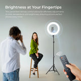 Digitek (DRL 18RT C6) Professional 46cm LED Ring Light with Remote & 158cm Light Stand, Runs on AC Power with No Shadow apertures, Ideal use for Makeup, Video Shoot, Fashion Photography & Many More