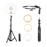 Digitek (DRL 18RT C6) Professional 46cm LED Ring Light with Remote & 158cm Light Stand, Runs on AC Power with No Shadow apertures, Ideal use for Makeup, Video Shoot, Fashion Photography & Many More