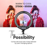 Digitek (DRL 18RT) Profesional (46cm) LED Ring Light with Remote Control, Runs on AC Power with No Shadow apertures, Ideal use for Makeup Artist, Video Shoot, Fashion Photography & Many More