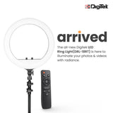 Digitek (DRL 18RT) Profesional (46cm) LED Ring Light with Remote Control, Runs on AC Power with No Shadow apertures, Ideal use for Makeup Artist, Video Shoot, Fashion Photography & Many More