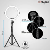 Digitek (DRL 12C) Professional (12 inch) LED Ring Light with Tripod Stand for Mobile Phones & Camera