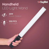 Digitek (DSL 20W) Portable Handheld LED Stick Light Wand with Remote for YouTube, Photo-Shoot, Video Shoot, Live Stream, Makeup & More, Compatible with iPhone/ Android Phones & Cameras.