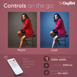 Digitek (DSL 20W) Portable Handheld LED Stick Light Wand with Remote for YouTube, Photo-Shoot, Video Shoot, Live Stream, Makeup & More, Compatible with iPhone/ Android Phones & Cameras.