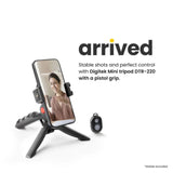 Digitek (DTR-220) Lightweight & Portable Mini Tripod, Ideal for Smartphones, Action Camera, DSLR & Gopro for Comfortable & Longer Duration Shoot, with Smartphone Mount & Shutter Remote