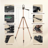 Digitek (DTR 420LW) Tripod for Camera & Smartphone with Holder – 4.26ft Max Height, 3Kg Load, 4-Section Legs, 3-Way Head, Quick Release Plate - Ideal for Photography & Videography
