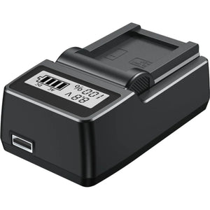 Digitek (DUC 021 ENEL15) High-Speed Li-ion Battery Charger for ENEL 15, Compatible with Canon, Nikon, Olympus, Panasonic, Fujifilm, and More, AC Input 110-240V, USB Output, LCD Charging Display