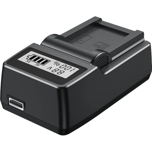 Digitek (DUC 021 ENEL15) High-Speed Li-ion Battery Charger for ENEL 15, Compatible with Canon, Nikon, Olympus, Panasonic, Fujifilm, and More, AC Input 110-240V, USB Output, LCD Charging Display