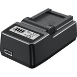 Digitek (DUC 021 ENEL25) High-Speed Li-ion Battery Charger for ENEL 25, Compatible with Canon, Nikon, Olympus, Panasonic, and Fujifilm Cameras, AC Input 110-240V, USB Output, LCD Charging Display