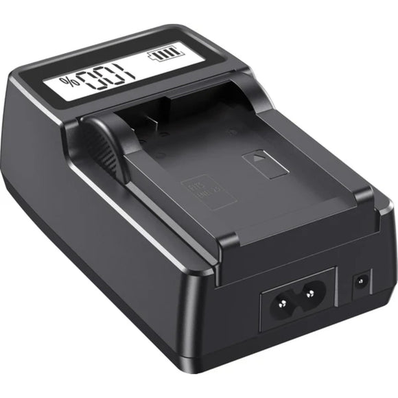 Digitek (DUC 021 ENEL25) High-Speed Li-ion Battery Charger for ENEL 25, Compatible with Canon, Nikon, Olympus, Panasonic, and Fujifilm Cameras, AC Input 110-240V, USB Output, LCD Charging Display