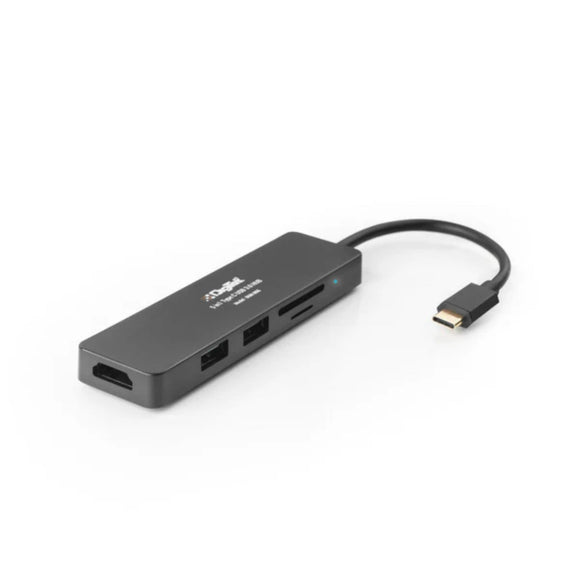 Digitek (DUH 005)USB Hub 5 in 1, 3 USB Port 2.0 & 2 TF & SD Slots Data Transfer Upto 480Mbps Compatible for MacBook, DELL, Computers & Other laptops, Black