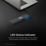 Digitek (DUH 005)USB Hub 5 in 1, 3 USB Port 2.0 & 2 TF & SD Slots Data Transfer Upto 480Mbps Compatible for MacBook, DELL, Computers & Other laptops, Black