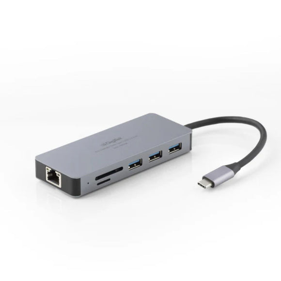 Digitek (DUH 008) USB C Type HUB 8 in 1 Adapter, Aluminium Multi Port Dongle Type-C to Ethernet,USB 3.0, 4K HDMI, PD 3.0 Charging Port, SD/TF Reader for MacBook, DELL, HP Other Type C Phones & Devices