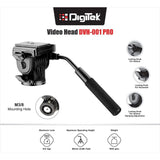 Digitek (DVH 001PRO) Video Fluid Head | Lightweight with Flat Base | Supports Multiple Tripods & Monopods (Load Capacity-5 Kgs)