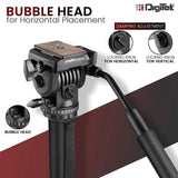 Digitek (DVH 001PRO) Video Fluid Head | Lightweight with Flat Base | Supports Multiple Tripods & Monopods (Load Capacity-5 Kgs)