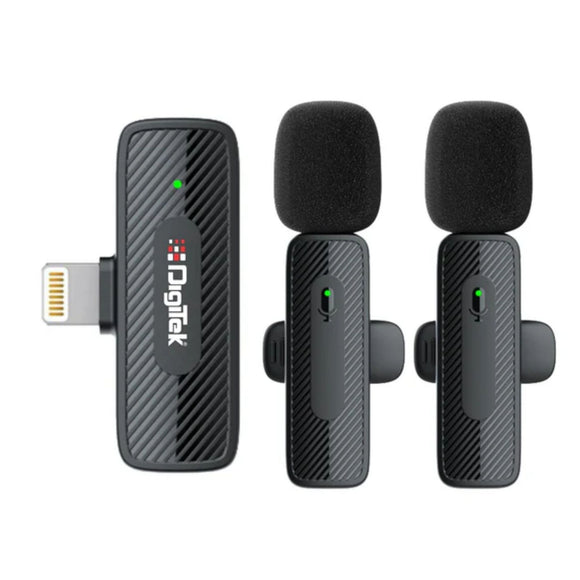 Digitek (DWM-009 PRO) 2.4G 1 Receiver with Lightning Connector & Dual Respondent 2 Microphone