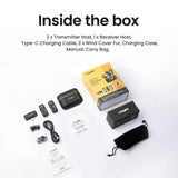 Digitek® (DWM-103) Wireless Microphone System with ANC Noise Reduction & 8Hrs Battery Life, 30m Range, High Fidelity, Dual Connector to Work with Android & iOS Devices for Seamless Audio Recordings