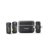 Digitek® (DWM-103) Wireless Microphone System with ANC Noise Reduction & 8Hrs Battery Life, 30m Range, High Fidelity, Dual Connector to Work with Android & iOS Devices for Seamless Audio Recordings