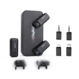 Digitek® (DWM 106) 2-in-1 Wireless Microphone System, 80M Range, Noise Cancellation & Reverberation Mode, 360° Sound Capture, Lightning/Type-C/TRRS/TRS Adapter Support for DSLR/Camcorder/Android & iOS