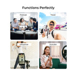 Digitek® (DWM 111) 4 Channel Wireless Microphone System, 360° Ultra Voice Capture & 2.4GHz, Plug & Play, 50m Range, Noise Reduction, Use with DSLR, Smartphone & Laptops, for Podcast, Vlog & Videoshoot