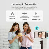 Digitek® (DWM 105) 2 in 1 Wireless Microphone System with ANC Mode, 50m Wireless Range, 6-Hour Working Time, Plug & Play Auto Pairing, Compatible with Android & iOS for Broadcasting & Audio Recording