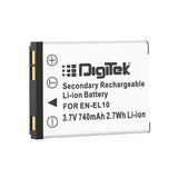 Digitek (EN-EL10) 740mAh Li-ion Rechargeable Battery for Nikon Cameras